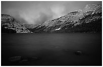 Tenaya Lake, dusk. Yosemite National Park, California, USA. (black and white)