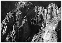 Cathedral Rocks seen from  top of El Capitan, early morning. Yosemite National Park, California, USA. (black and white)