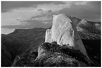 Half-Dome, sunset. Yosemite National Park ( black and white)