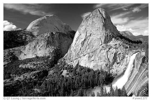 Nevada Falls and Liberty cap in summer. Yosemite National Park, California, USA.