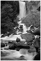 Vernal Falls. Yosemite National Park, California, USA. (black and white)