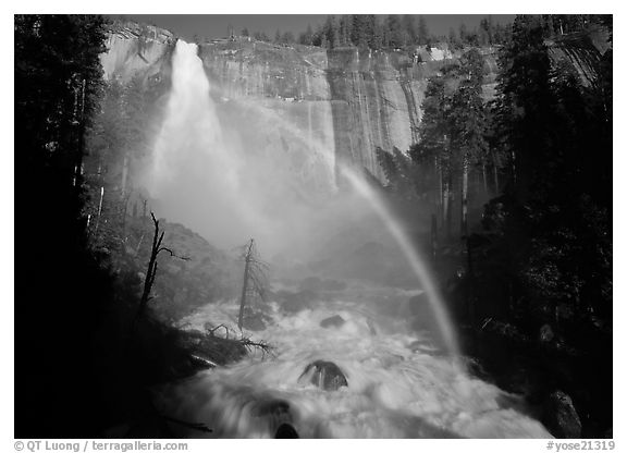 Nevada Falls with rainbow, afternoon. Yosemite National Park, California, USA.