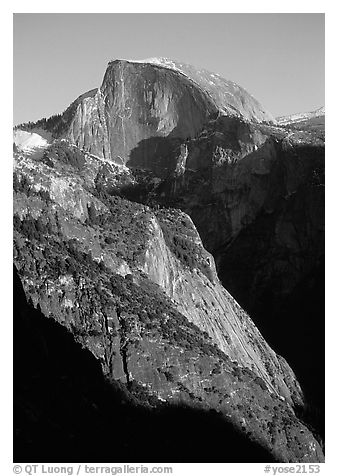 Half-Dome from Yosemite Falls trail, late afternoon. Yosemite National Park, California, USA.