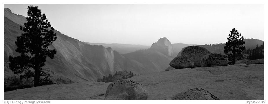 Olmstedt Point sunset. Yosemite National Park (black and white)