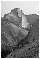 Half-Dome from Olmstedt Point, sunset. Yosemite National Park ( black and white)