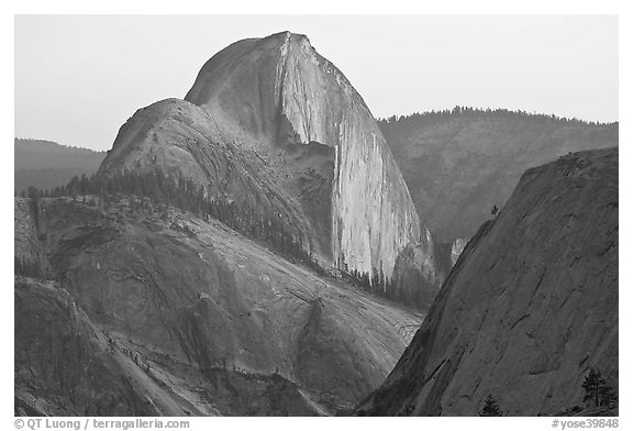 Tenaya Canyon and Half-Dome from Olmstedt Point, sunset. Yosemite National Park, California, USA.