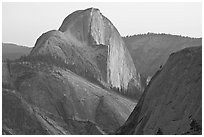 Tenaya Canyon and Half-Dome from Olmstedt Point, sunset. Yosemite National Park, California, USA. (black and white)
