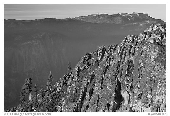 Ridge and Mount Hoffman at sunset. Yosemite National Park (black and white)
