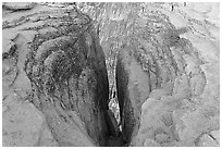 Fissures near Taft Point. Yosemite National Park ( black and white)