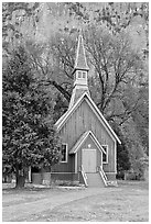 Yosemite Chapel. Yosemite National Park ( black and white)