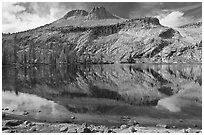 May Lake and Mt Hoffman. Yosemite National Park, California, USA. (black and white)