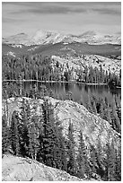 Granite domes and May Lake. Yosemite National Park ( black and white)