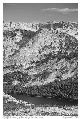 Domes above Tenaya Lake. Yosemite National Park, California, USA.