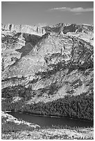 Domes above Tenaya Lake. Yosemite National Park ( black and white)