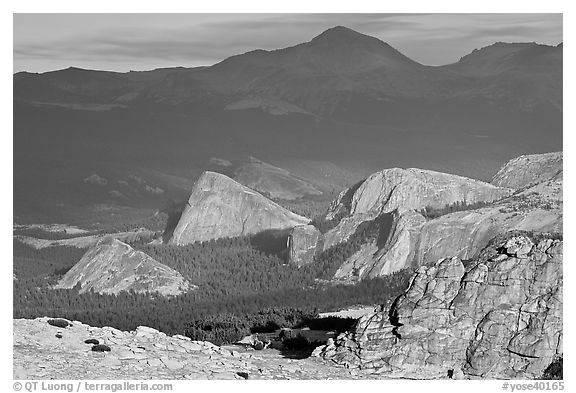 Distant view of Fairview and other domes, late afternoon. Yosemite National Park, California, USA.