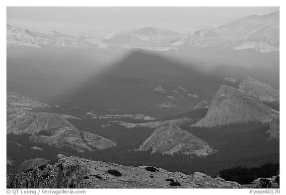 Shadow cone of Mount Hoffman at sunset. Yosemite National Park, California, USA.