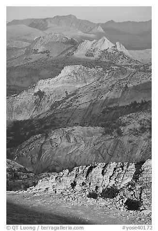 High country ridges at sunset. Yosemite National Park, California, USA.