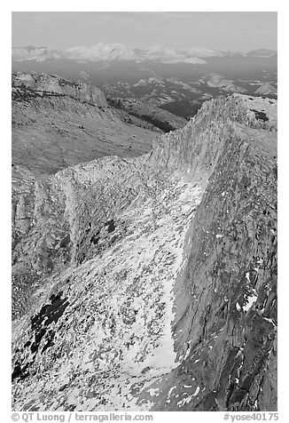 Mount Hoffman North Face at dusk. Yosemite National Park (black and white)