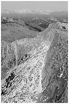 Mount Hoffman North Face at dusk. Yosemite National Park ( black and white)