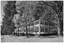 Wawona lodge in autumn. Yosemite National Park ( black and white)