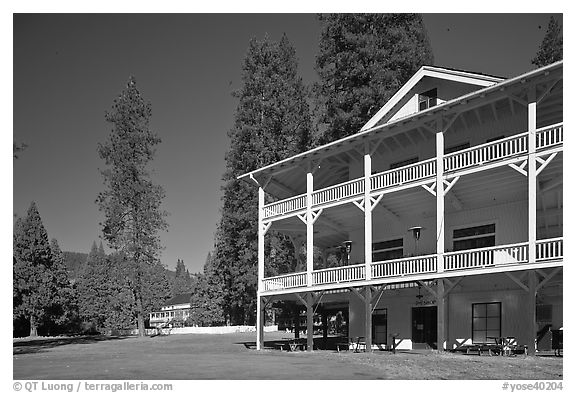 Wawona lodge. Yosemite National Park (black and white)
