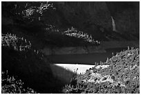 O'Shaughnessy Dam, Hetch Hetchy Reservoir, and Wapama falls. Yosemite National Park ( black and white)