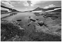 High alpine basin with Gaylor Lake. Yosemite National Park ( black and white)