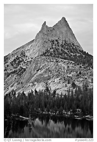 Cathedral Peak at sunset. Yosemite National Park (black and white)