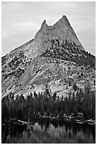 Cathedral Peak at sunset. Yosemite National Park ( black and white)