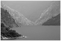 Hetch Hetchy reservoir, storm light. Yosemite National Park ( black and white)