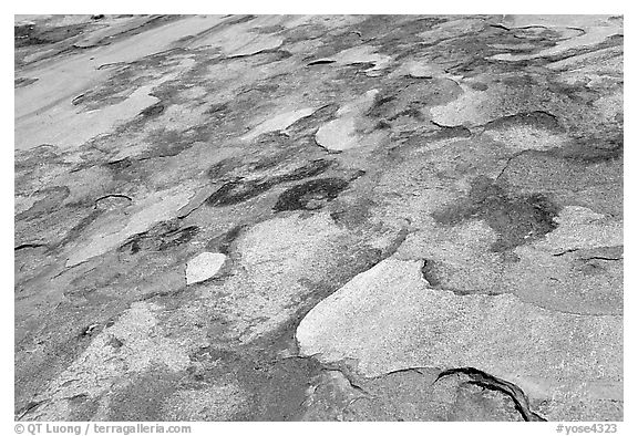 Eroded granite slabs, Canyon of the Tuolumne. Yosemite National Park (black and white)