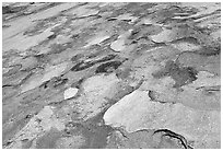 Eroded granite slabs, Canyon of the Tuolumne. Yosemite National Park, California, USA. (black and white)