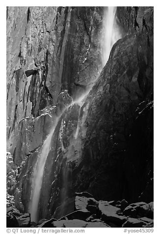 Lower Yosemite Falls in winter. Yosemite National Park, California, USA.