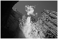 Ribbon Fall. Yosemite National Park ( black and white)