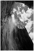Ribbon Falls and amphitheater. Yosemite National Park ( black and white)