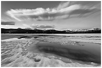 Meltpool, Twolumne Meadows at dusk. Yosemite National Park ( black and white)