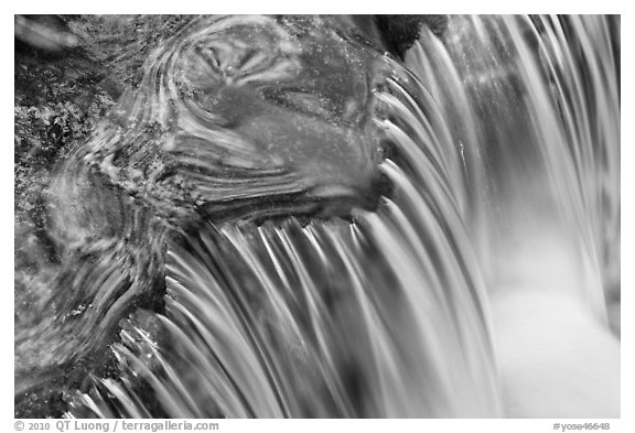 Fern Spring cascade. Yosemite National Park (black and white)