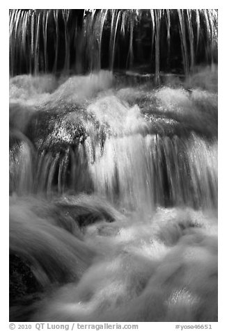 Cascades, Fern Spring. Yosemite National Park (black and white)