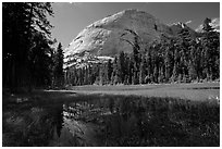 Half-Dome from Hidden Lake. Yosemite National Park ( black and white)