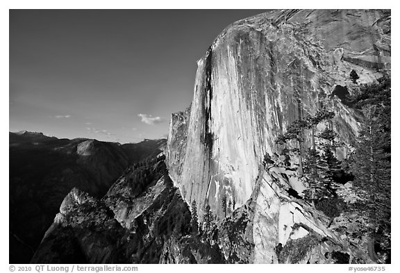 North-West face of Half-Dome. Yosemite National Park (black and white)