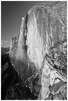 Sheer face of Half-Dome at sunset. Yosemite National Park ( black and white)