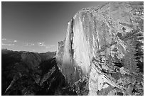 Tenaya Canyon and face of Half-Dome at sunset. Yosemite National Park ( black and white)