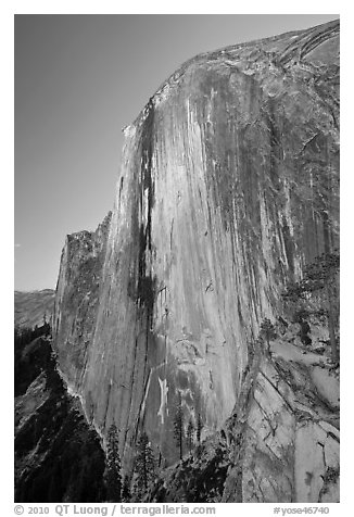 Last light on North-West face of Half-Dome. Yosemite National Park (black and white)