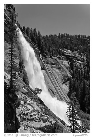 Nevada Falls and cliff. Yosemite National Park, California, USA.