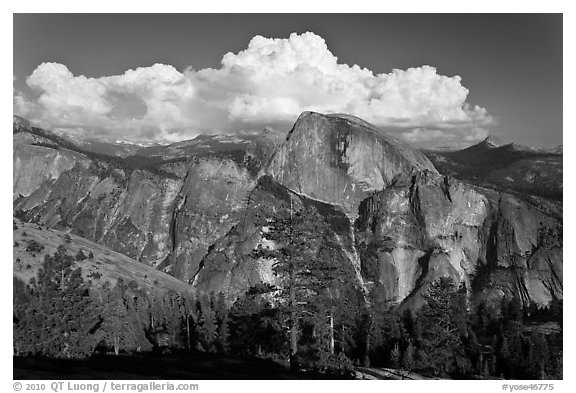 Half-Dome and cloud. Yosemite National Park, California, USA.