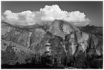 Half-Dome and cloud. Yosemite National Park ( black and white)