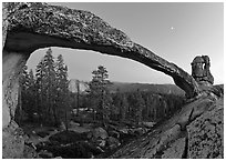 Indian Arch and Half-Dome at dusk. Yosemite National Park ( black and white)