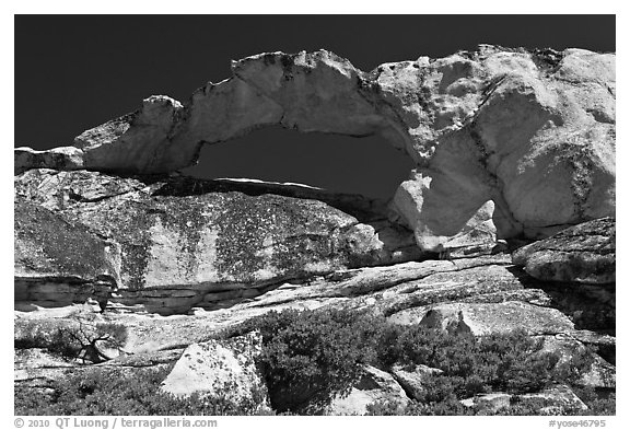 Rare granite arch, Indian Rock. Yosemite National Park, California, USA.