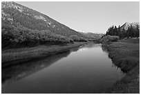 Lyell Canyon at dusk. Yosemite National Park ( black and white)