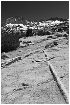 Slabs and Lyell Peak in distance. Yosemite National Park ( black and white)